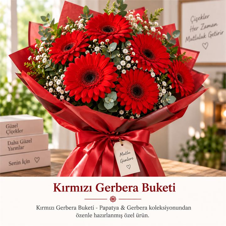 Kırmızı Gerbera Buketi
