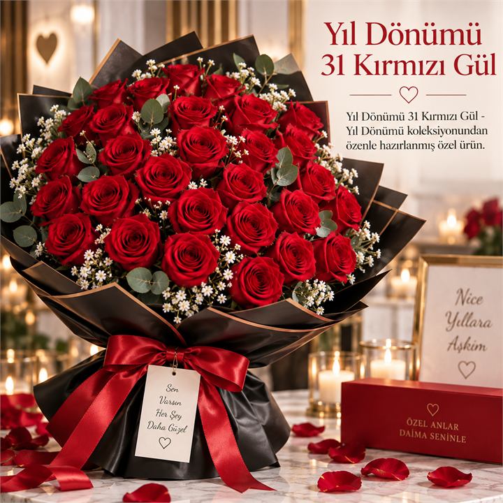 Yıl Dönümü 31 Kırmızı Gül