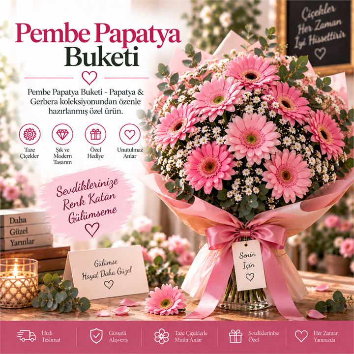 Pembe Papatya Buketi