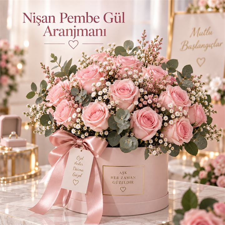 Nişan Pembe Gül Aranjmanı