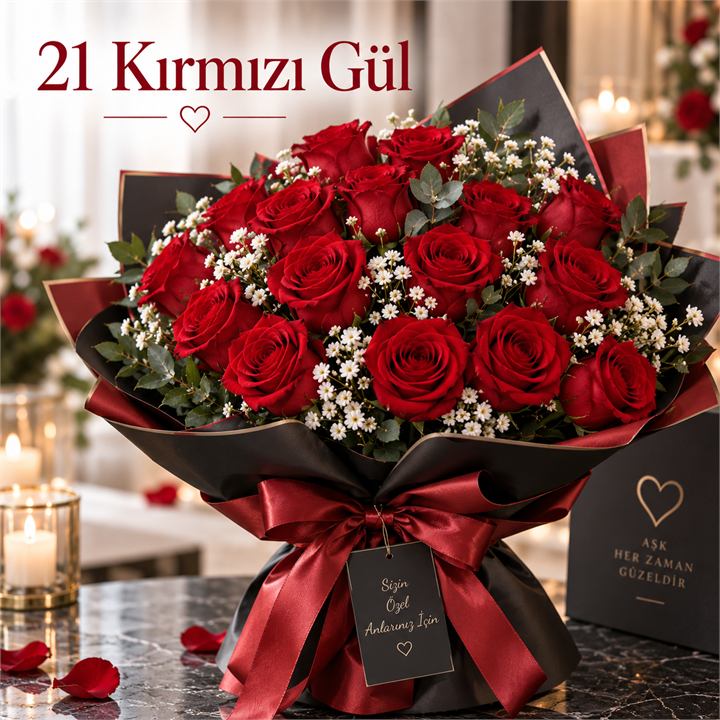 21 Kırmızı Gül